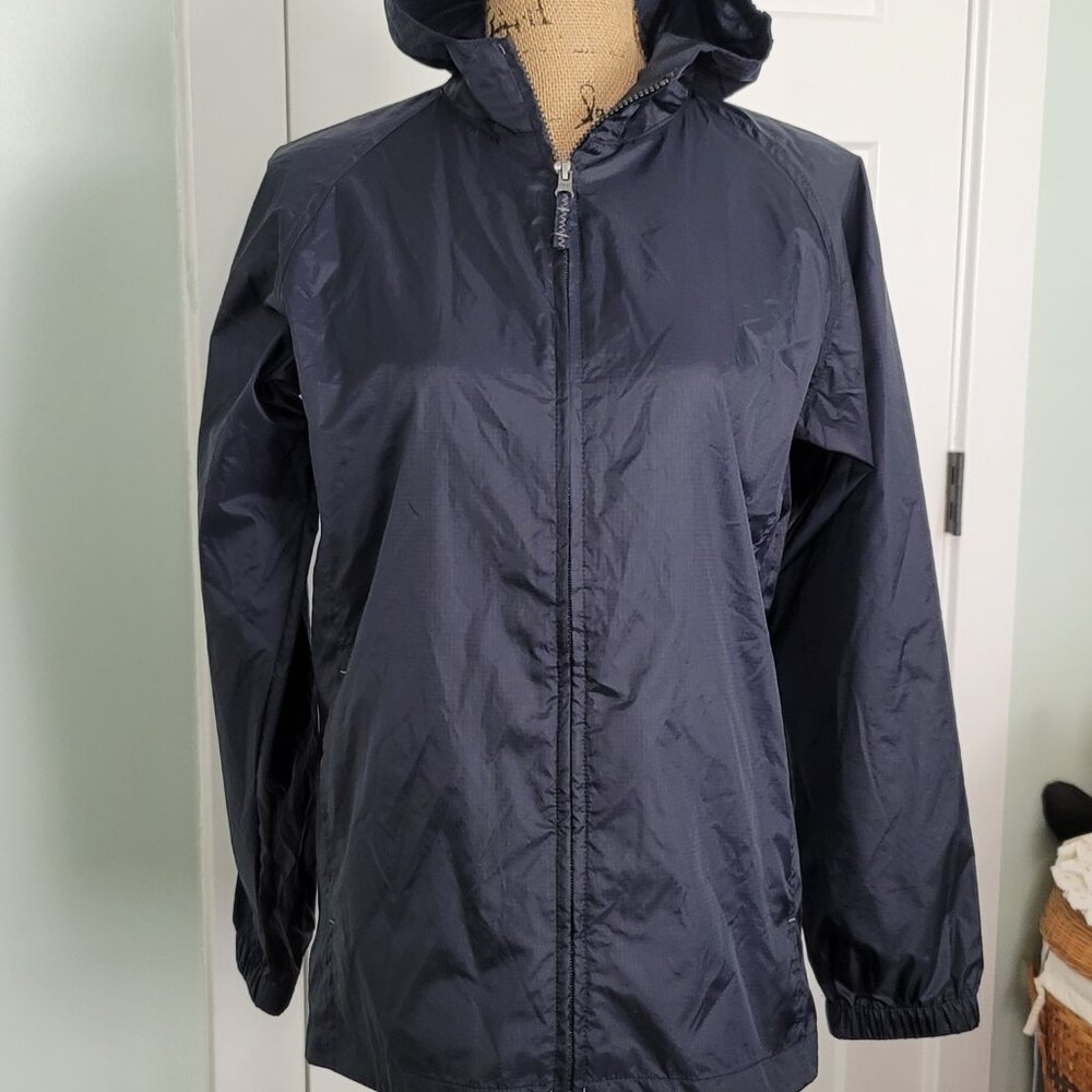 Navy Lands' End windbreaker jacket Unisex  size L (14-16)